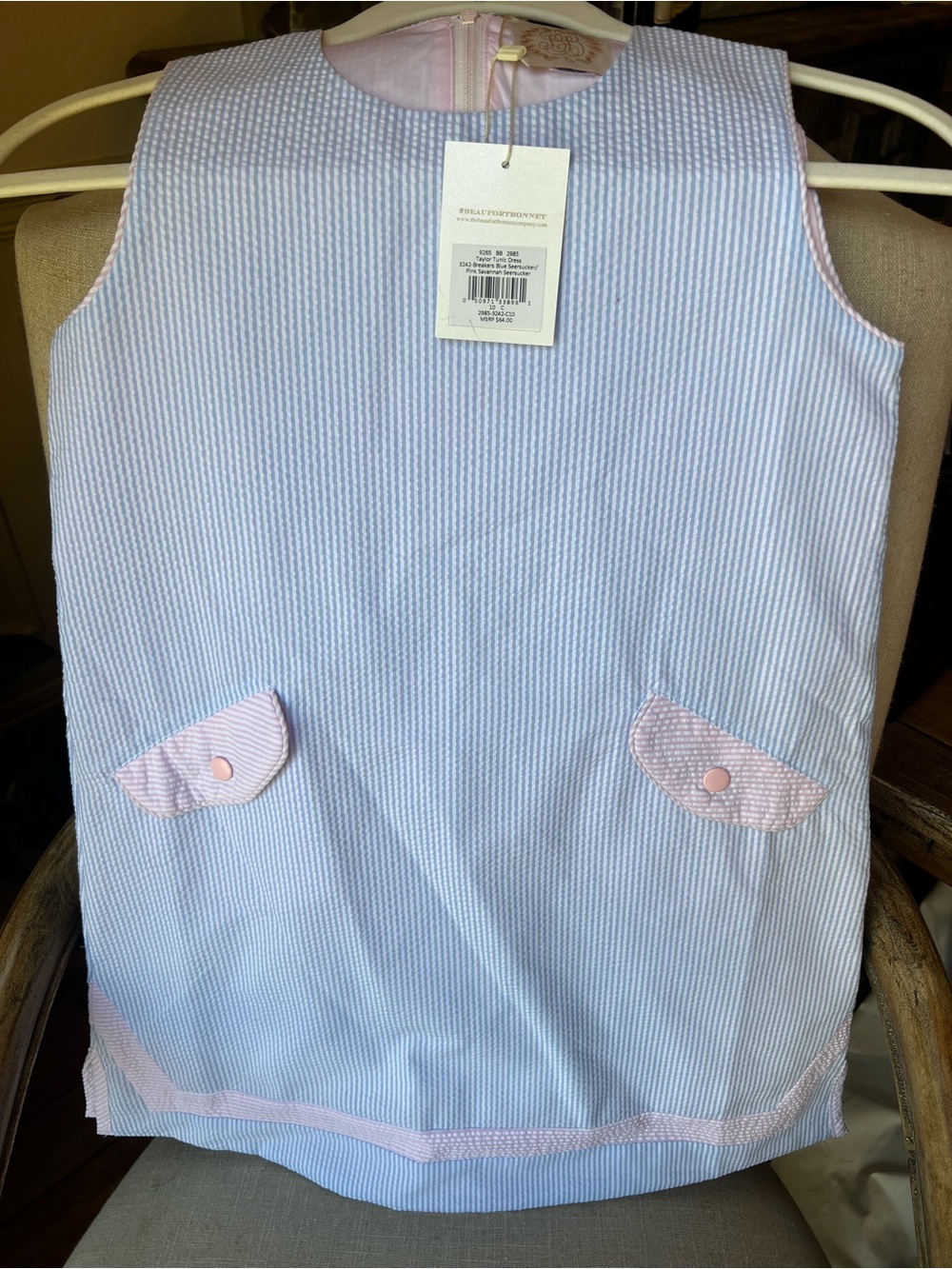 The Beaufort Bonnet Co Taylor’s Tunic Seersucker Dress size 10 NWT